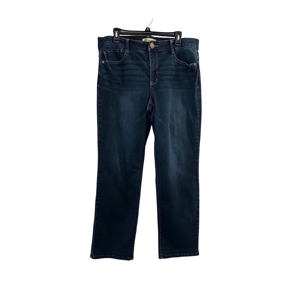 Democracy "Ab" Tech Straight Leg Jeans Dark Wash Denim Womens 16 - Picture 4 of 16